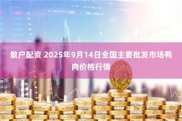 散户配资 2025年9月14日全国主要批发市场鸭肉价格行情