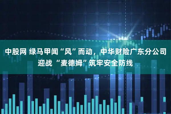 中股网 绿马甲闻“风”而动，中华财险广东分公司迎战 “麦德姆”筑牢安全防线